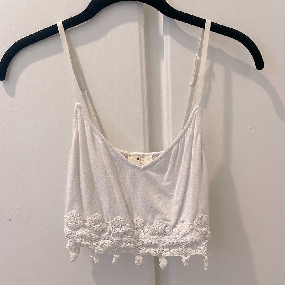 Pins and needles medium white crop top